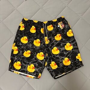Neff Black and Yellow Duck Swim Shorts